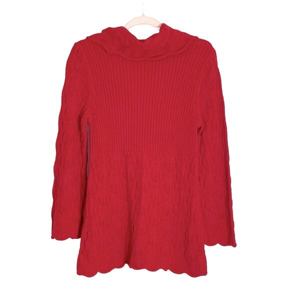Style & Co Red Cowl Neck Knit Sweater Size Large Petite - Picture 3 of 5